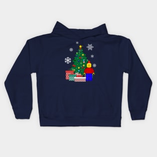 Lego Man Around The Christmas Tree Kids Hoodie